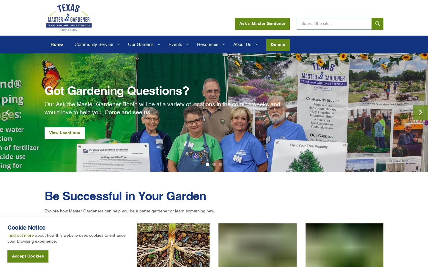 Collin County Master Gardeners Homepage screenshot