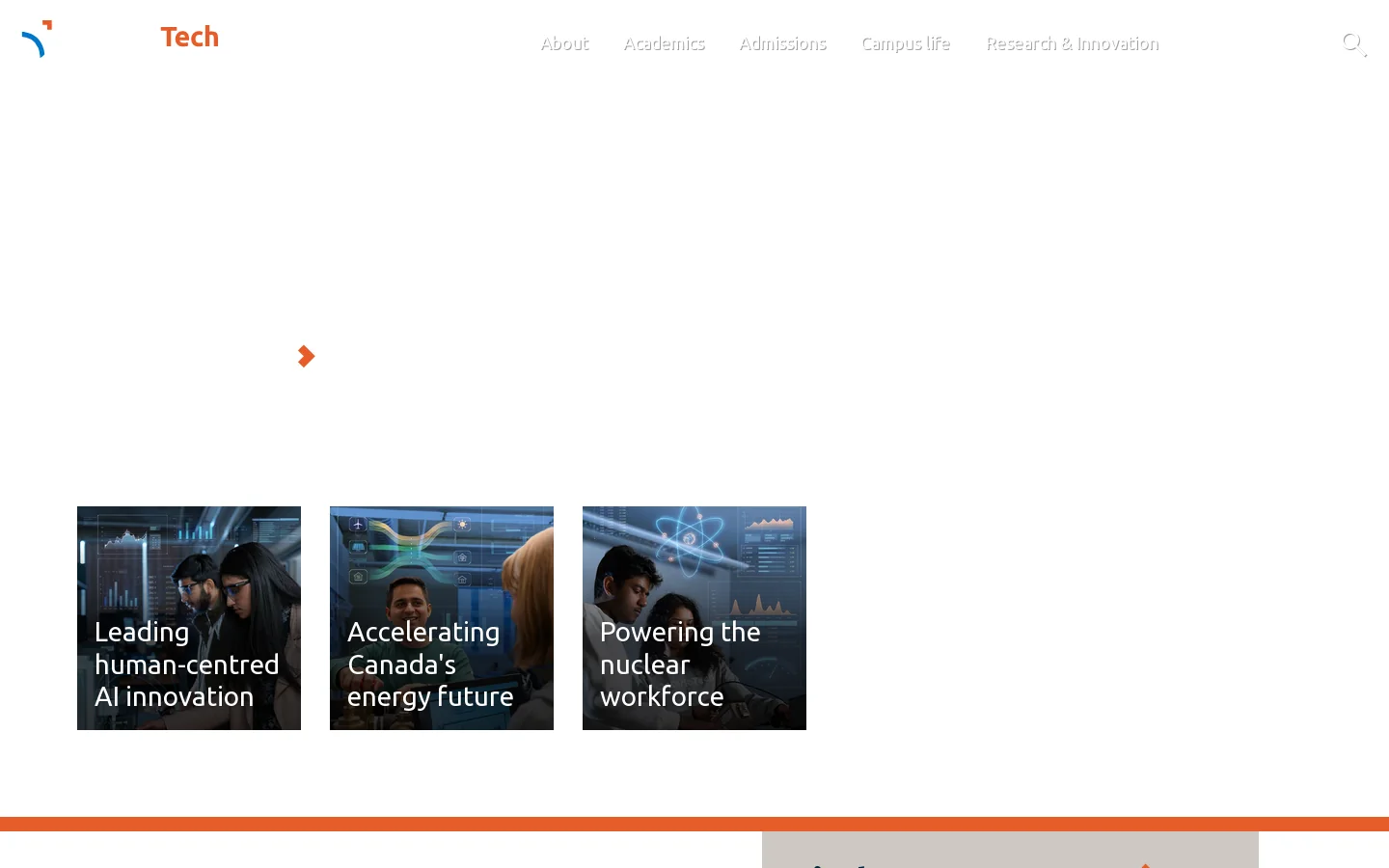 Ontario Tech University Homepage screenshot