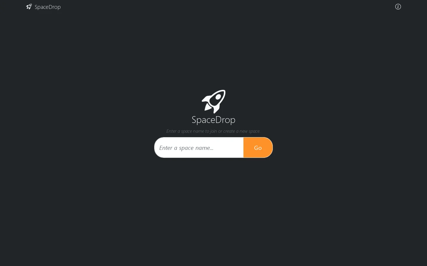 SpaceDrop Homepage screenshot