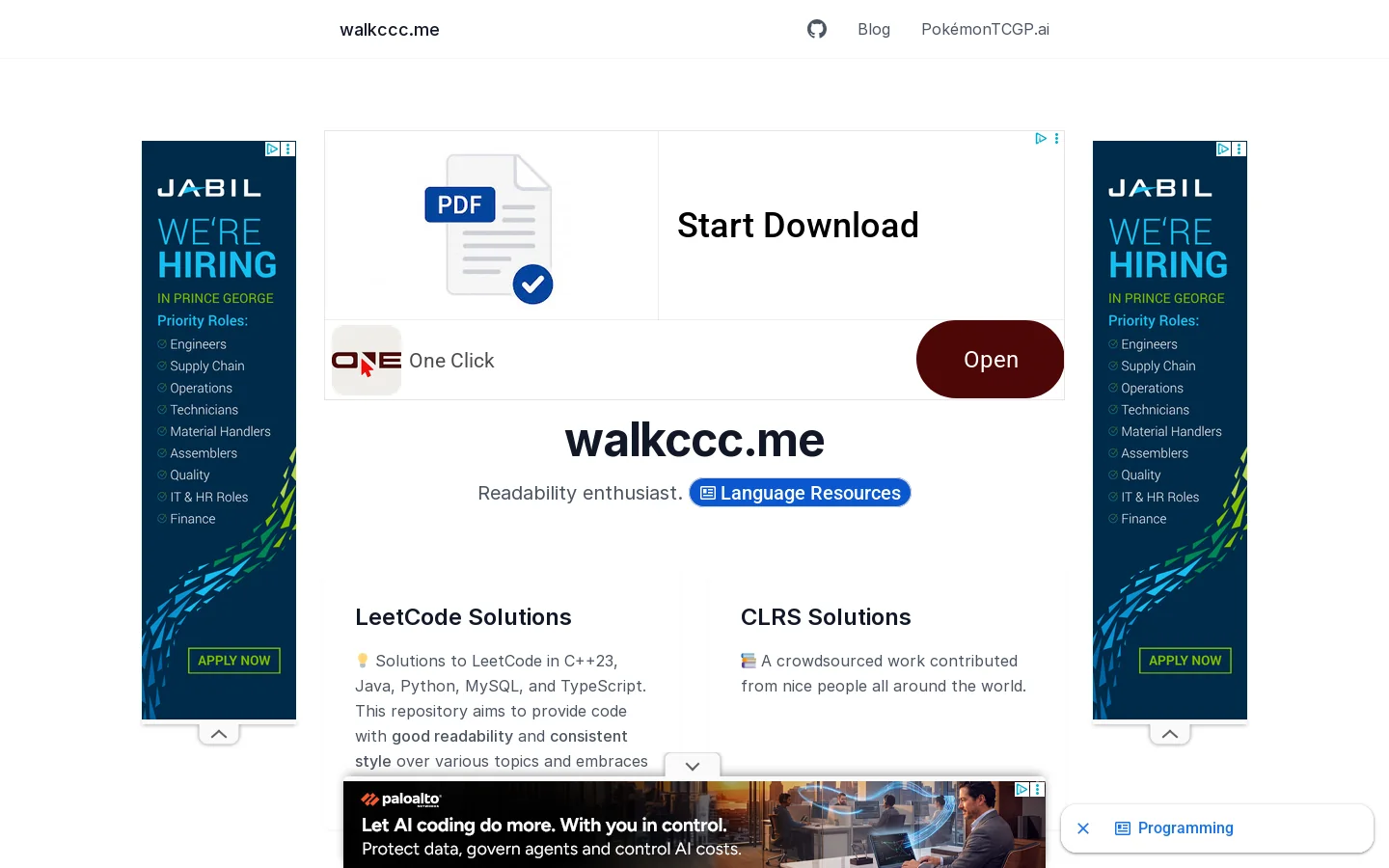 walkccc.me Homepage screenshot