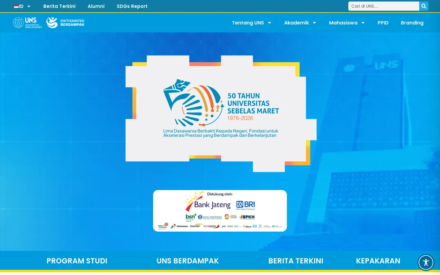 Home - Universitas Sebelas Maret Homepage screenshot