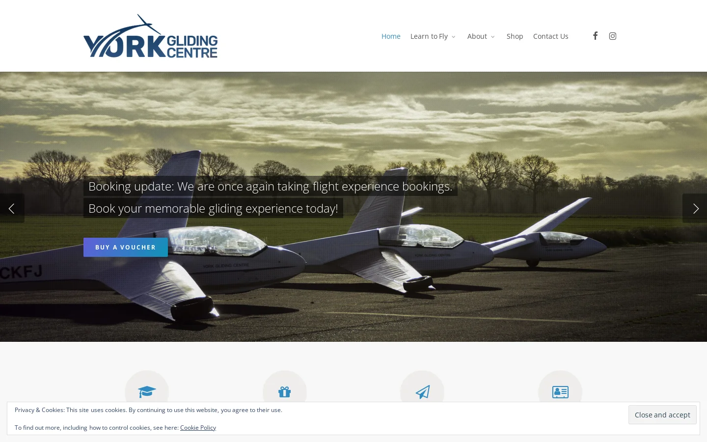 York Gliding Centre Homepage screenshot