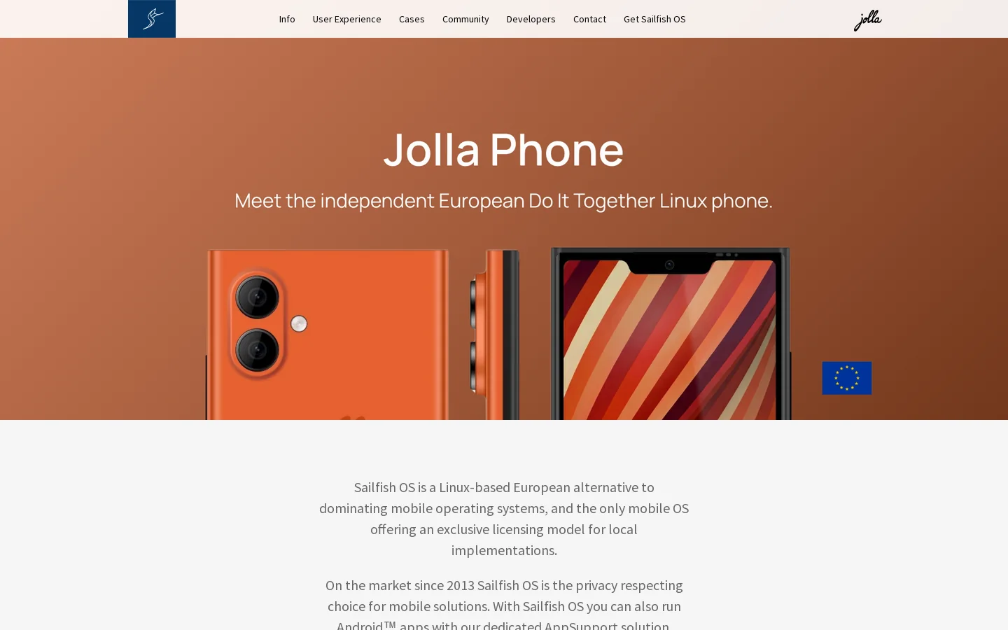 Sailfish OS Homepage screenshot