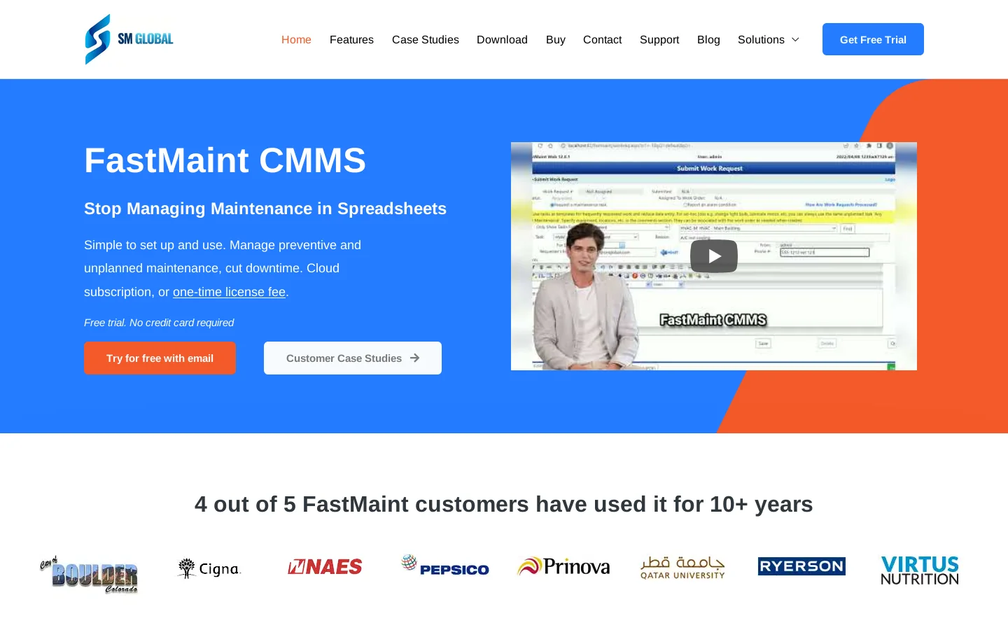 FastMaint CMMS: Top-Rated Equipment Maintenance Software Homepage screenshot