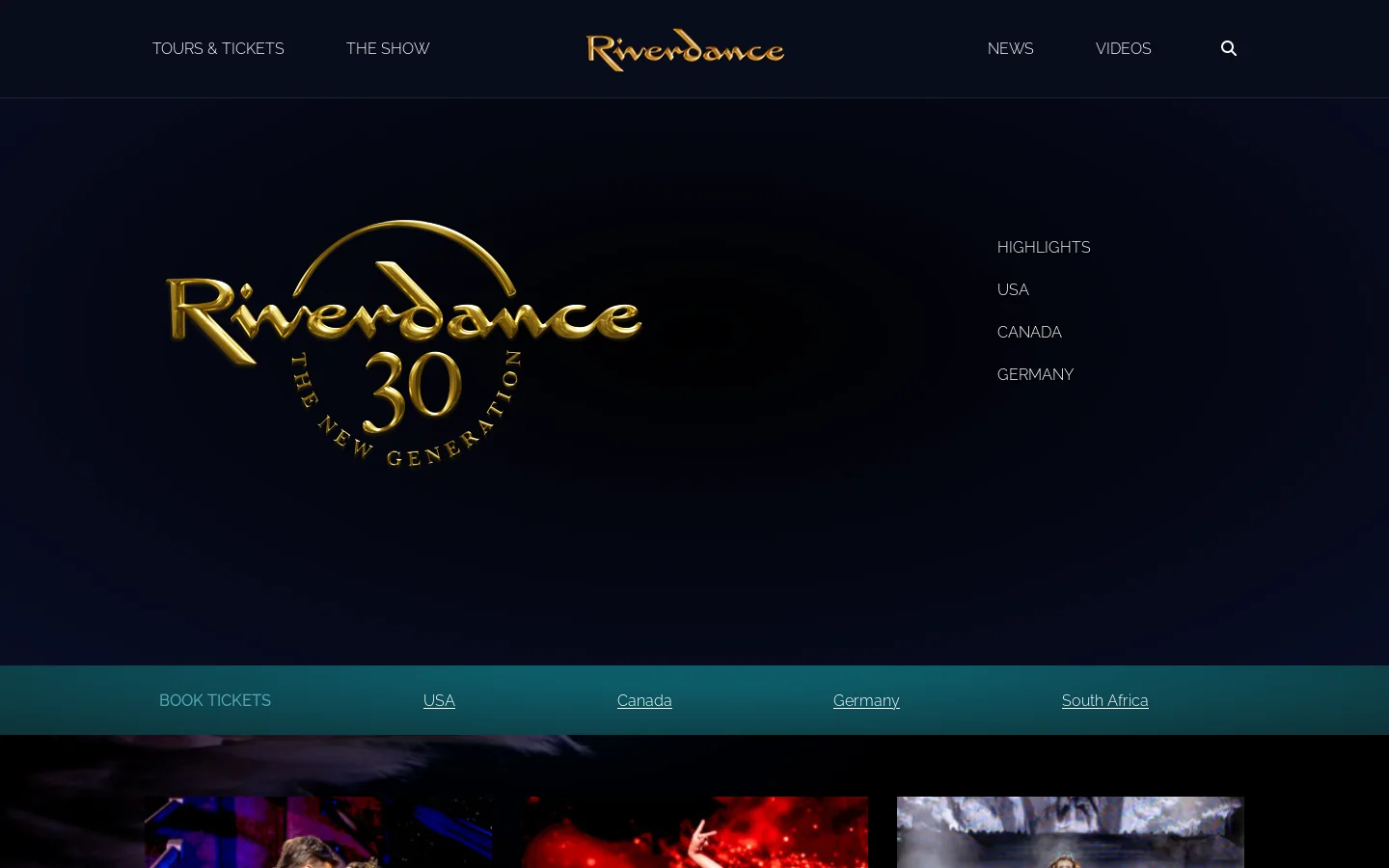 Riverdance Homepage screenshot