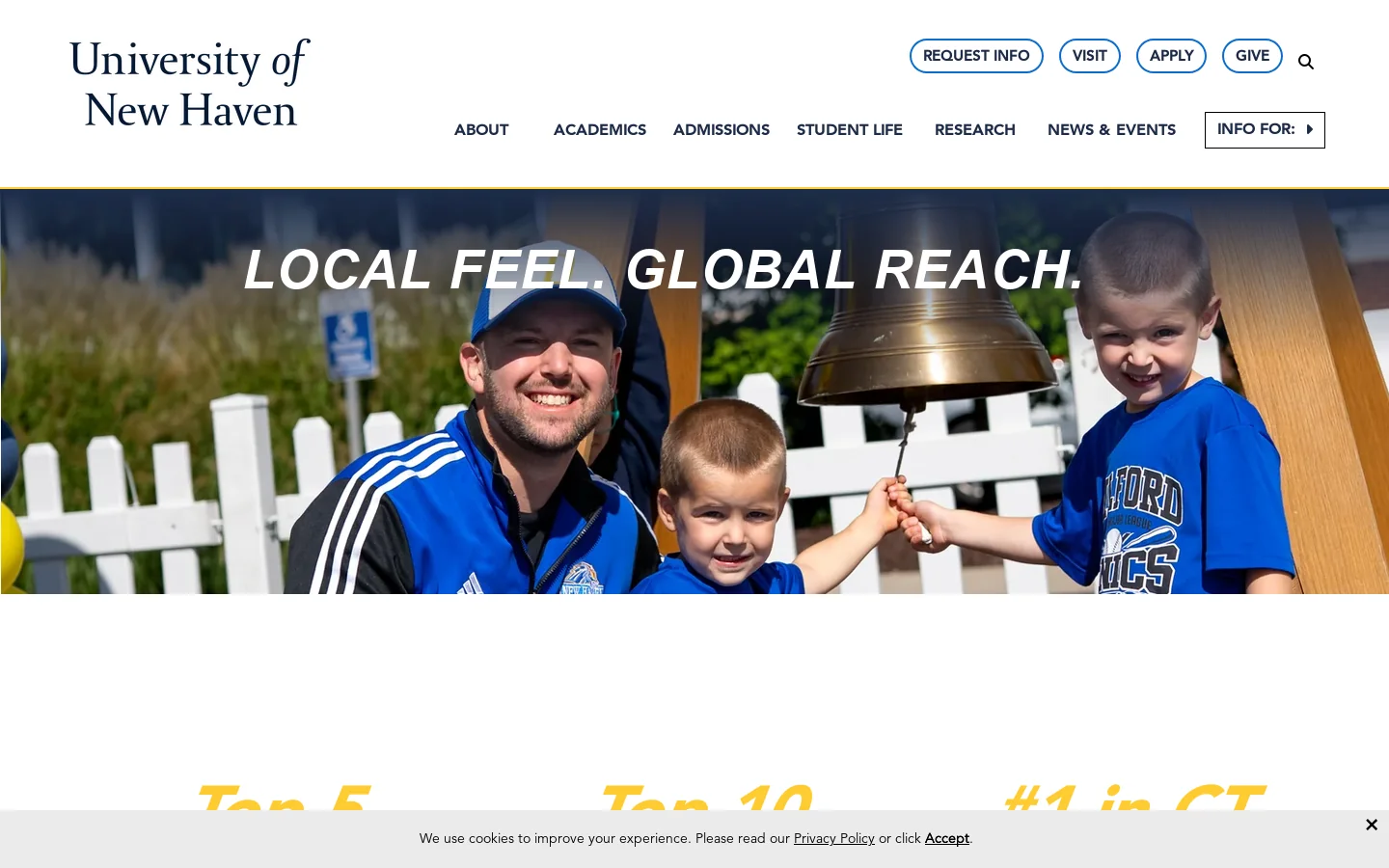 Home - University of New Haven Homepage screenshot