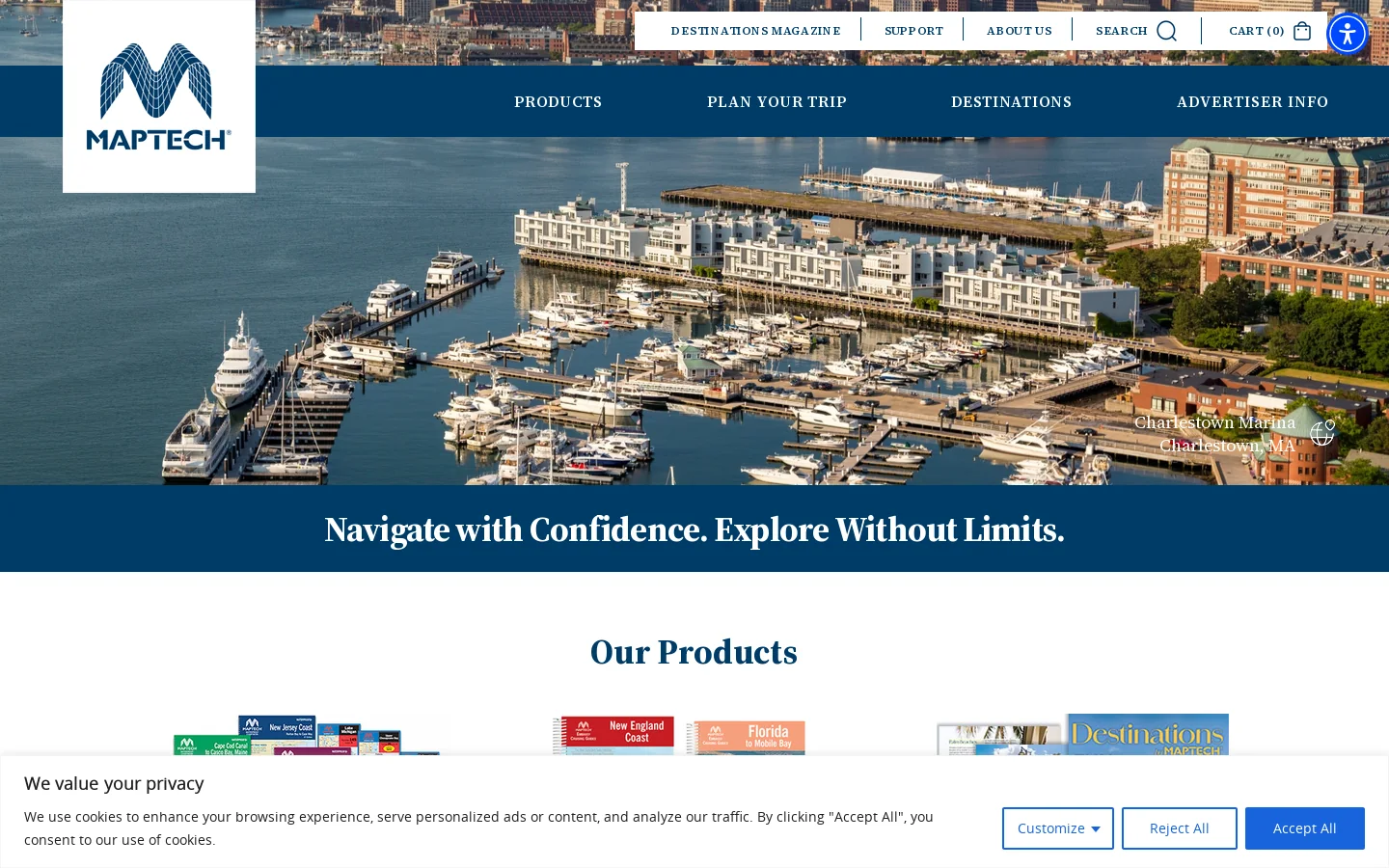 Maptech® Homepage screenshot