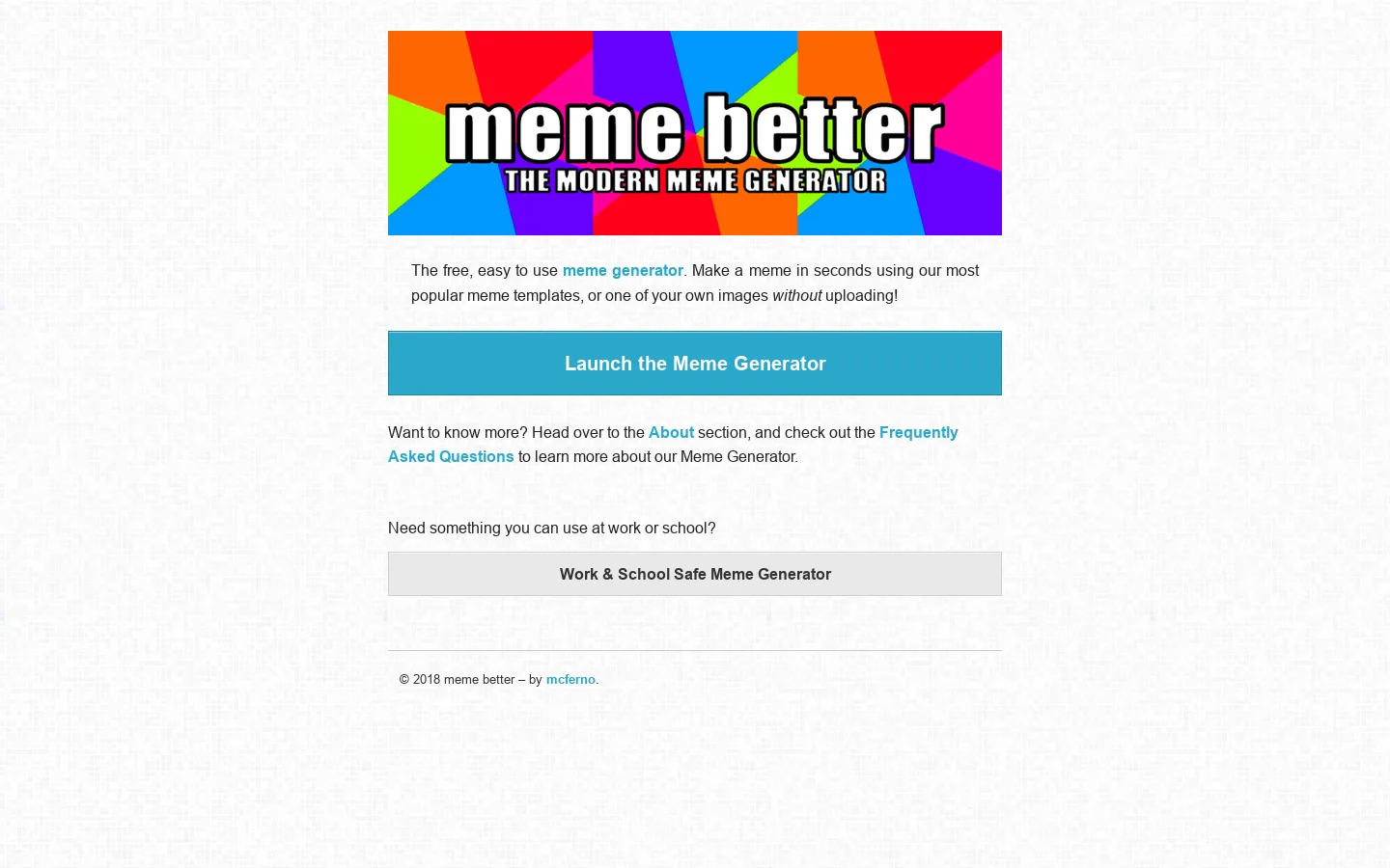 meme better, the modern Meme Generator Homepage screenshot
