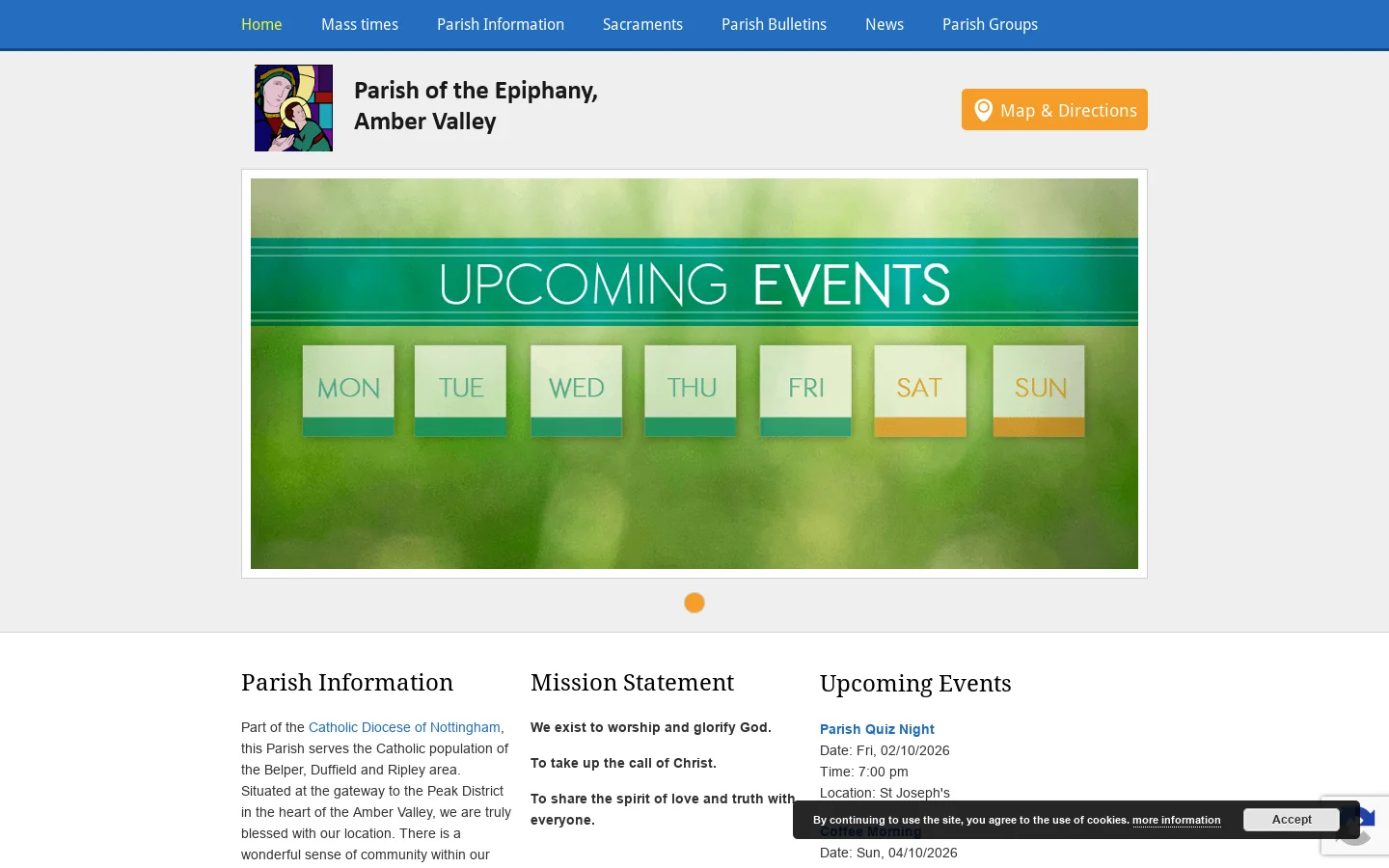 Catholic Parish of the Epiphany, Amber Valley Homepage screenshot
