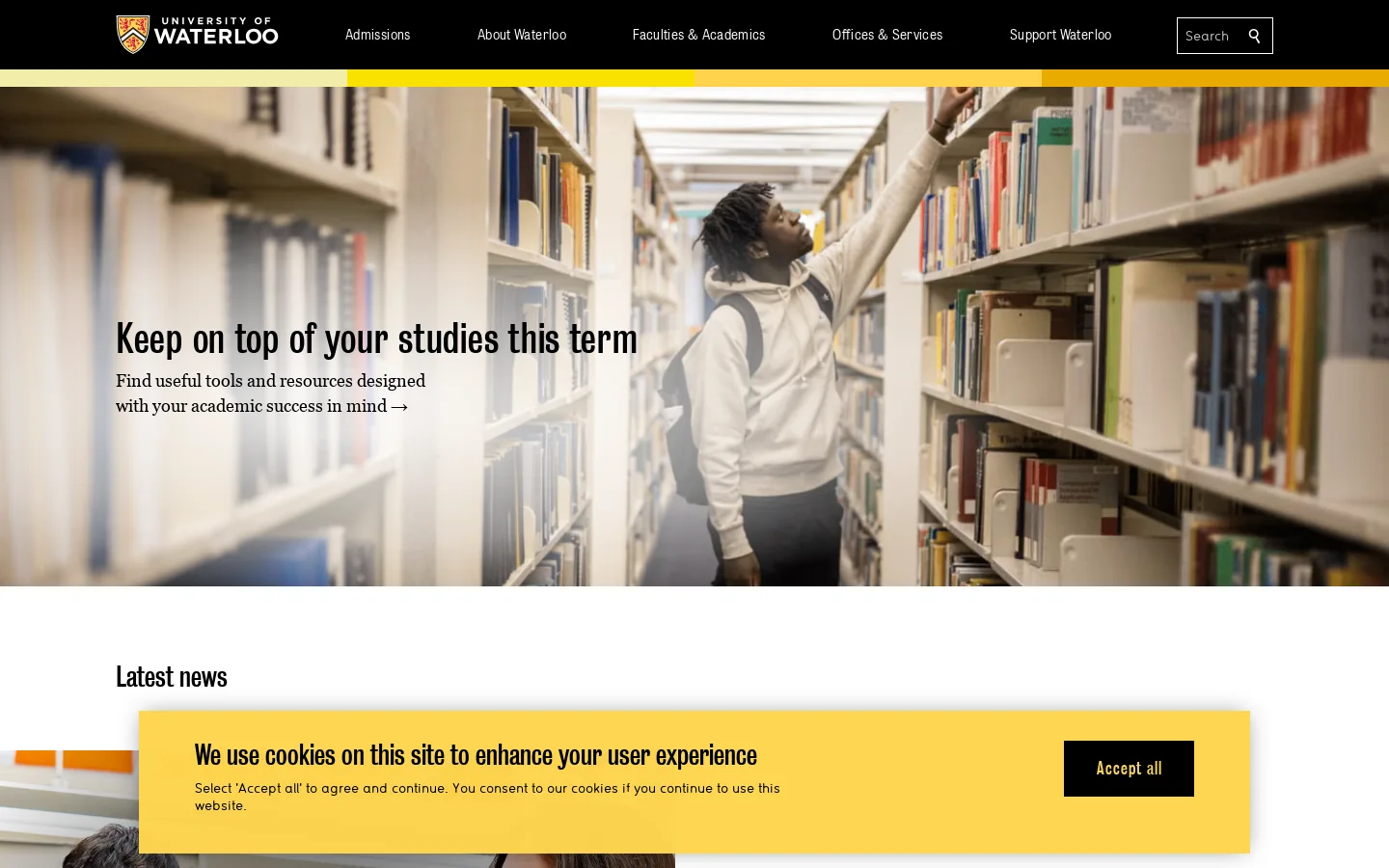 Home | University of Waterloo Homepage screenshot
