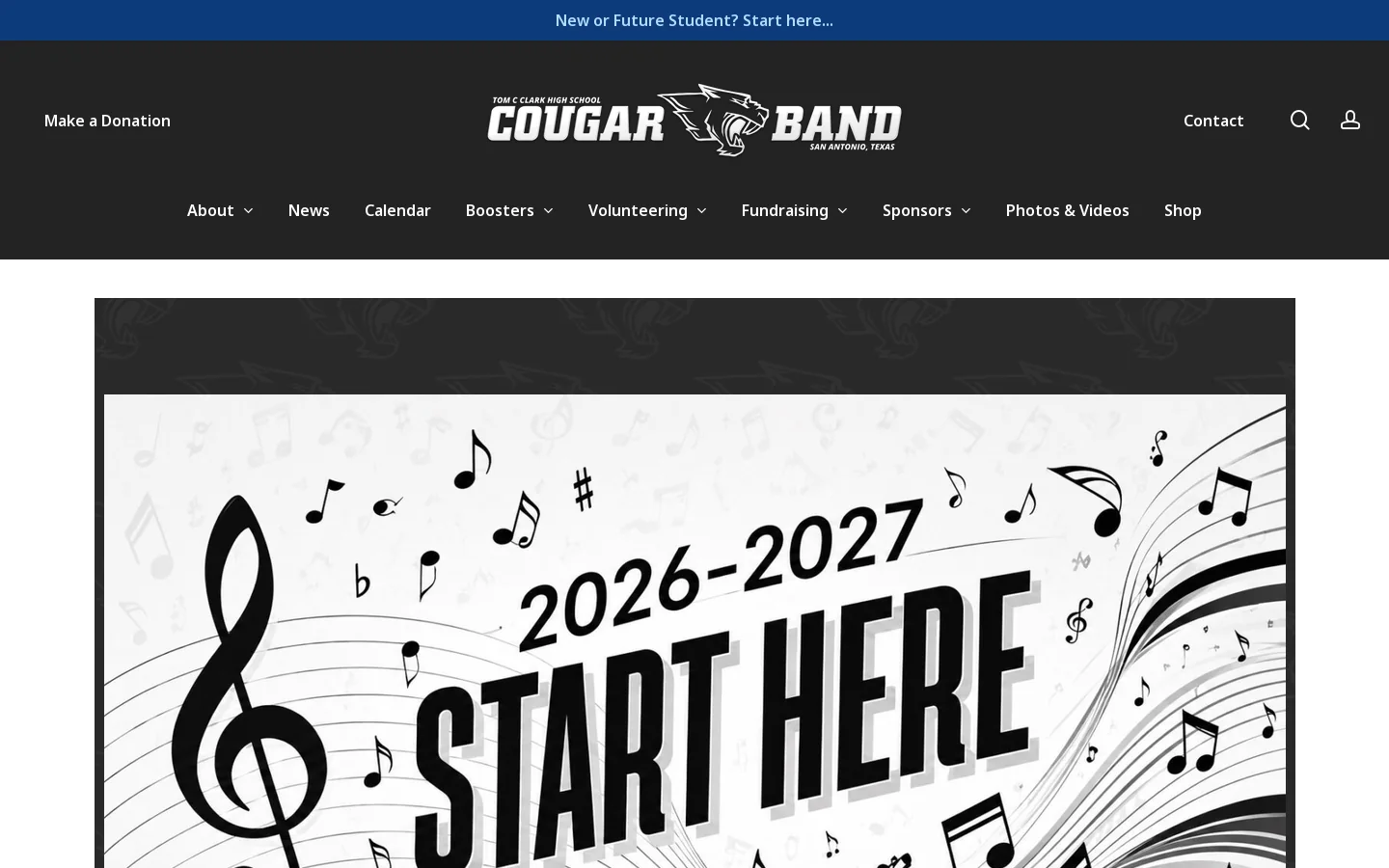 Tom C Clark Cougar Band – San Antonio, Texas Homepage screenshot