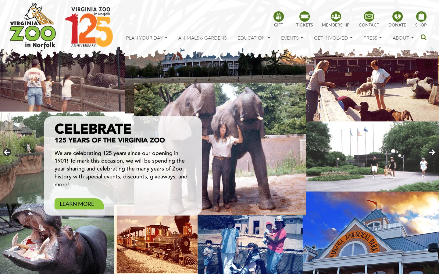 Visit the Virginia Zoo Animals Today! Homepage screenshot