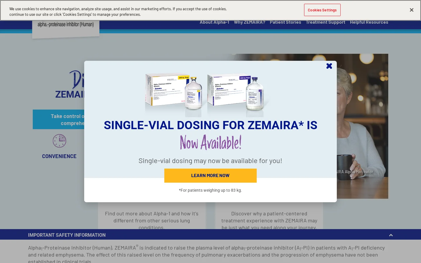 ZEMAIRA® Homepage screenshot