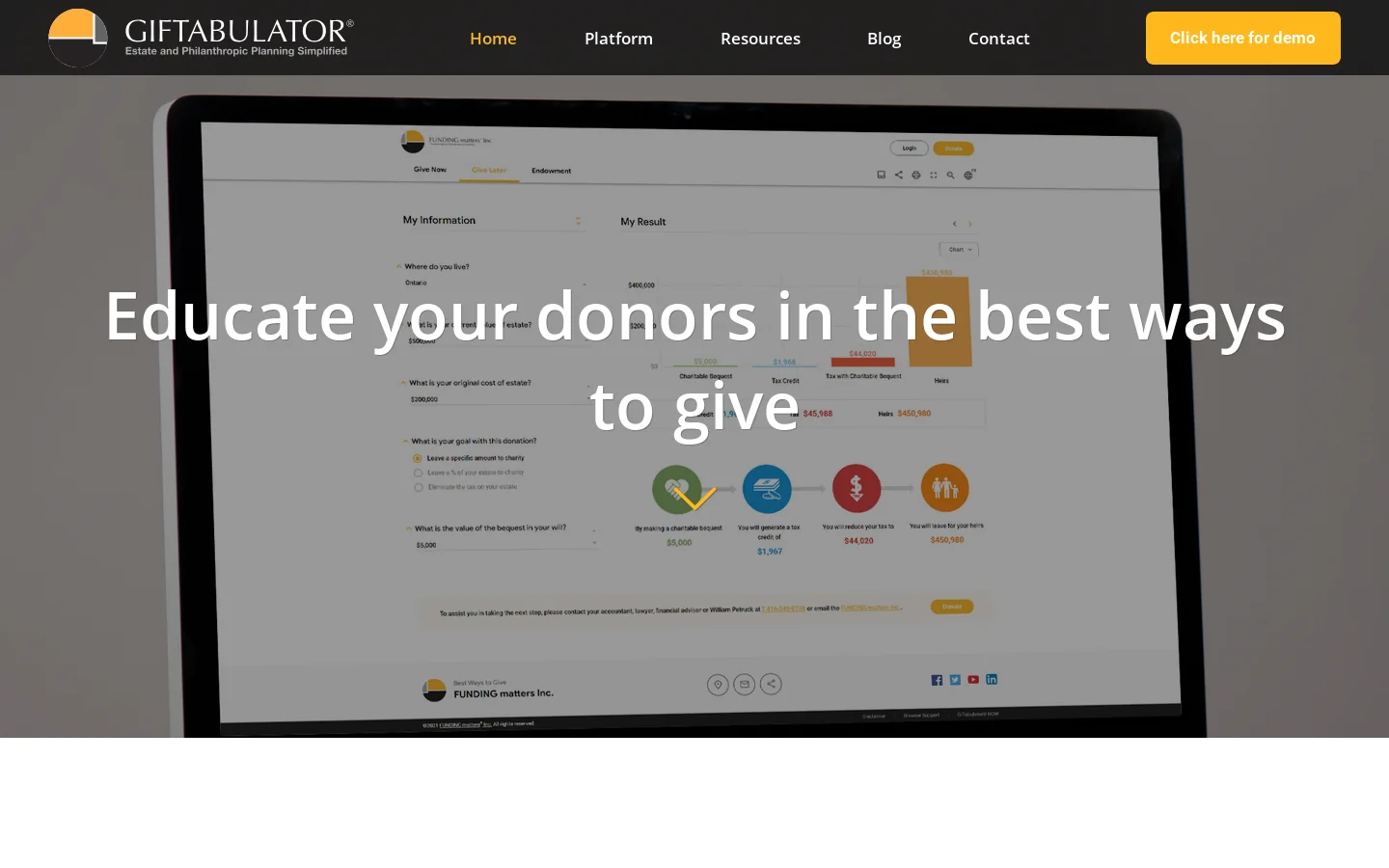 GIFTABULATOR® Homepage screenshot