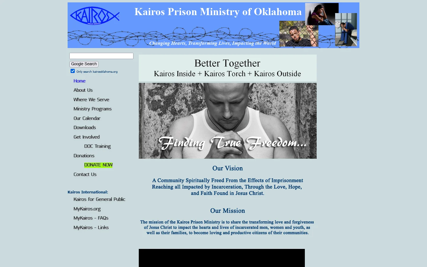 Kairos of Oklahoma - Welcome Homepage screenshot
