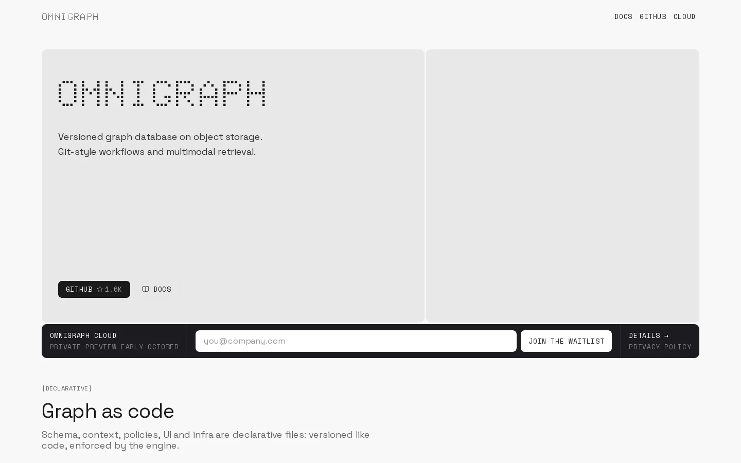Omnigraph Homepage screenshot