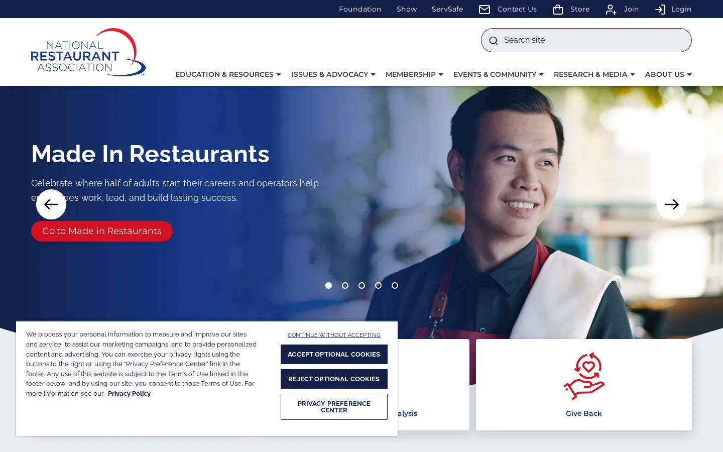National Restaurant Association | National Restaurant Association Homepage screenshot