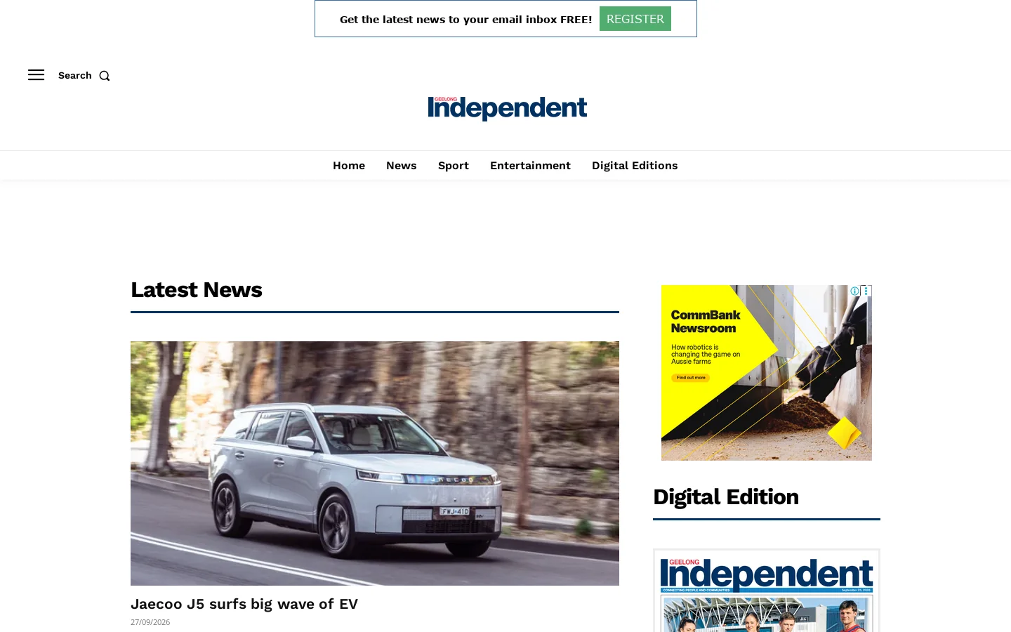 Geelong Independent | Greater Geelong, Bellarine & Surf Coast Homepage screenshot