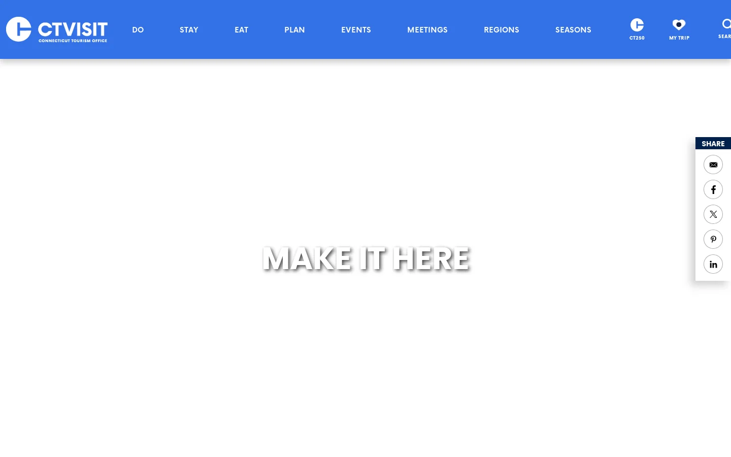 Visit Connecticut Homepage screenshot