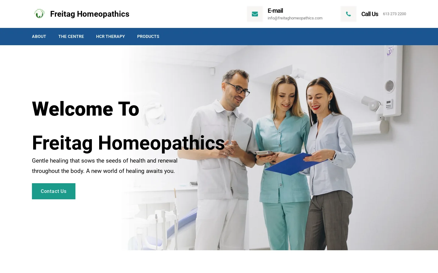 Freitag Homeopathics Homepage screenshot