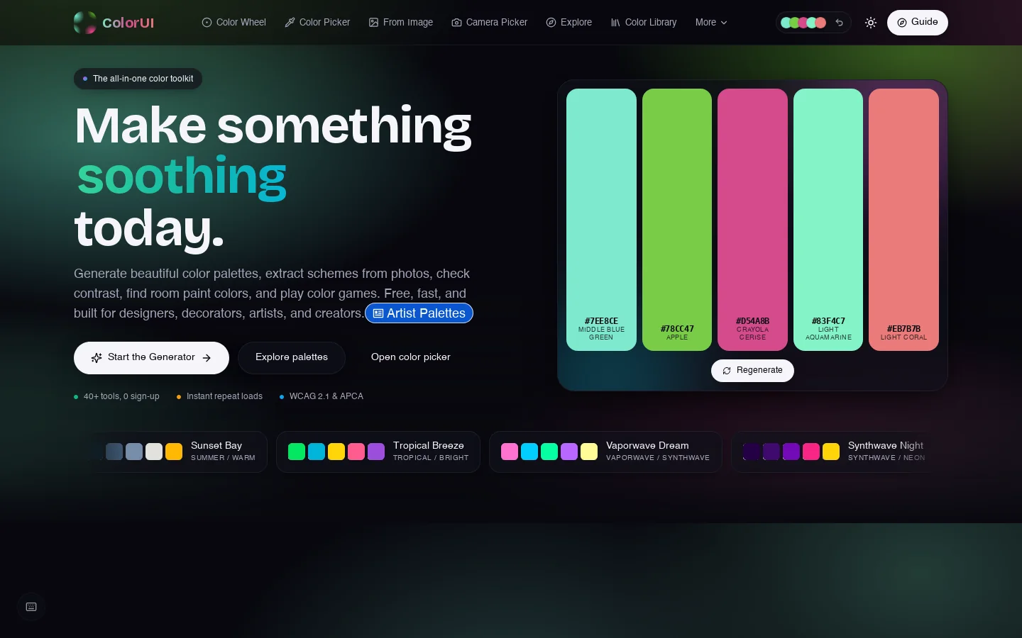 ColorUI Homepage screenshot