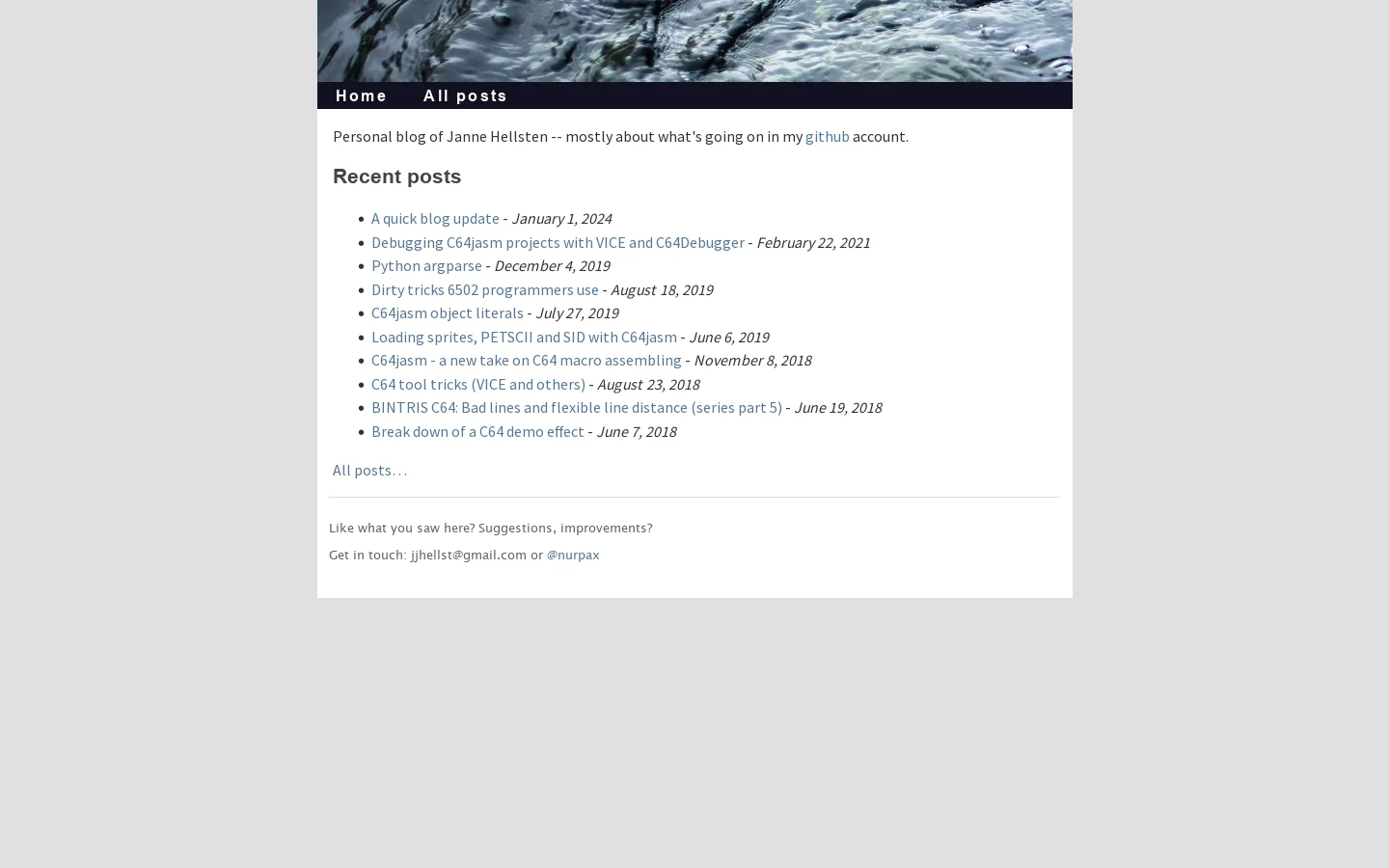 nurpax Homepage screenshot