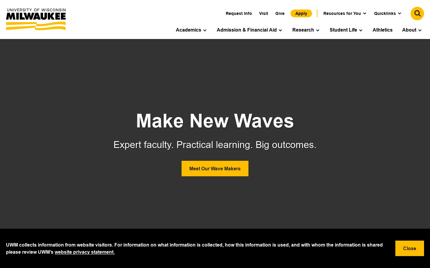 UW-Milwaukee Homepage screenshot