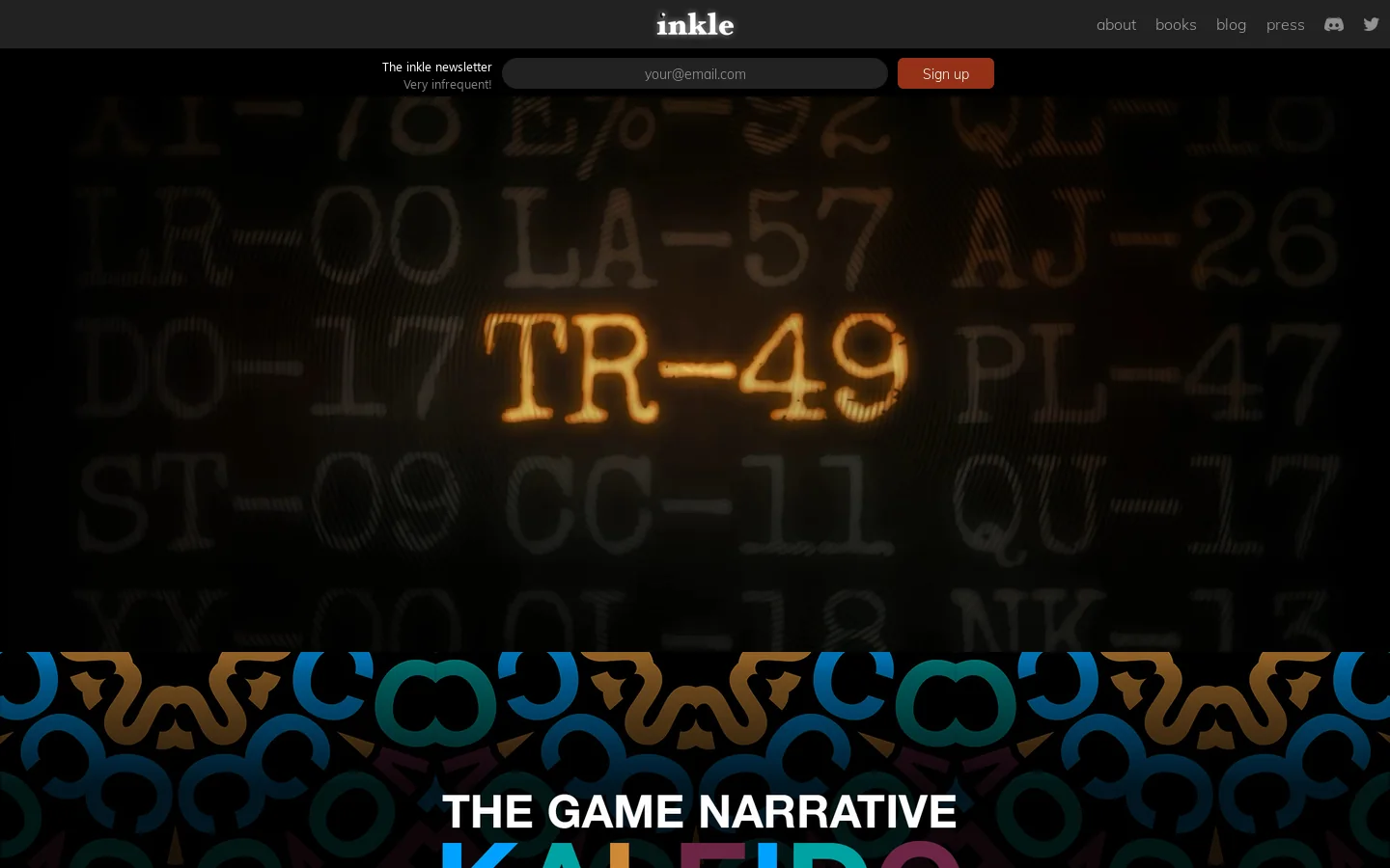inkle Homepage screenshot