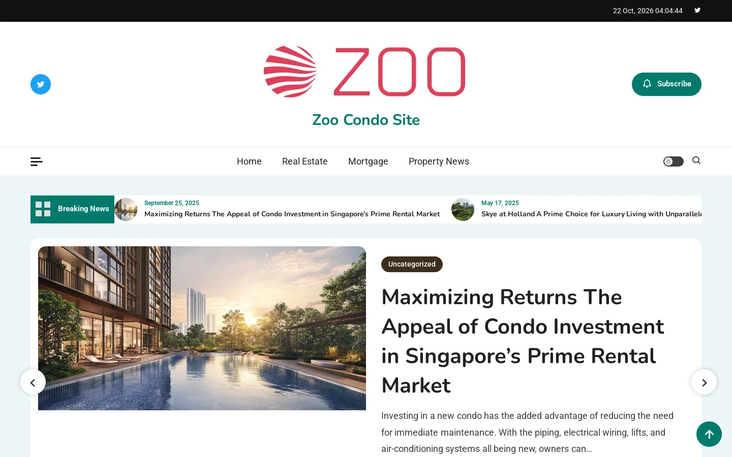Zoo Condo Site Homepage screenshot
