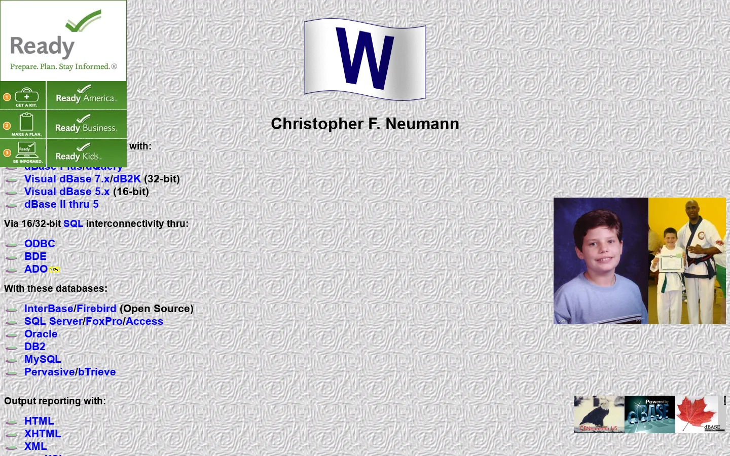 Christopher F. Neumann - dBase Plus & Visual dBase Developer and Programmer Homepage screenshot