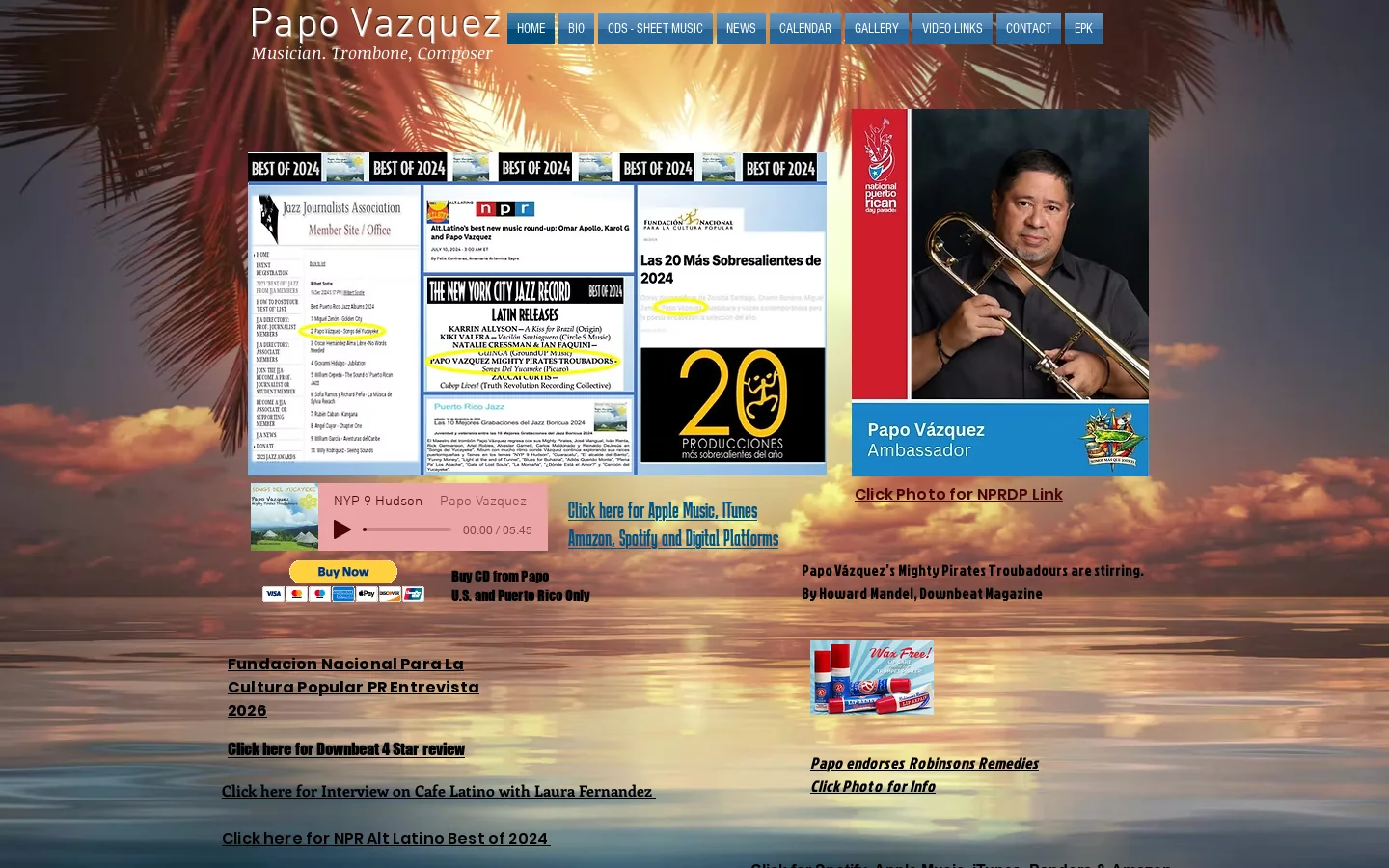 Latin Jazz | Www.papovazquez.com Homepage screenshot