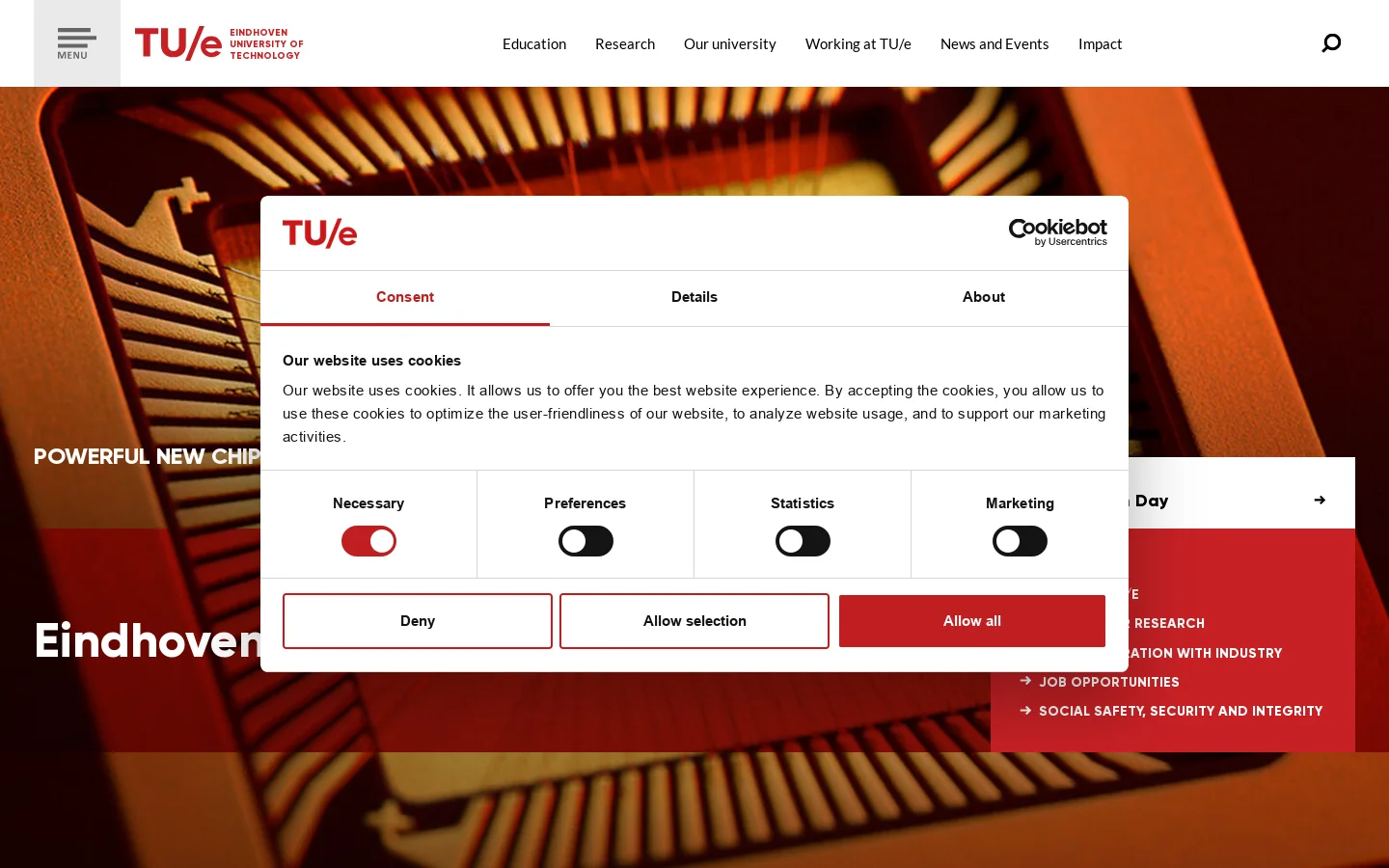 Eindhoven University of Technology Homepage screenshot