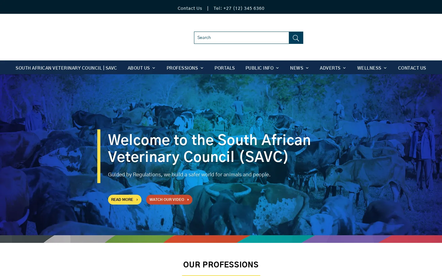 SAVC Homepage screenshot