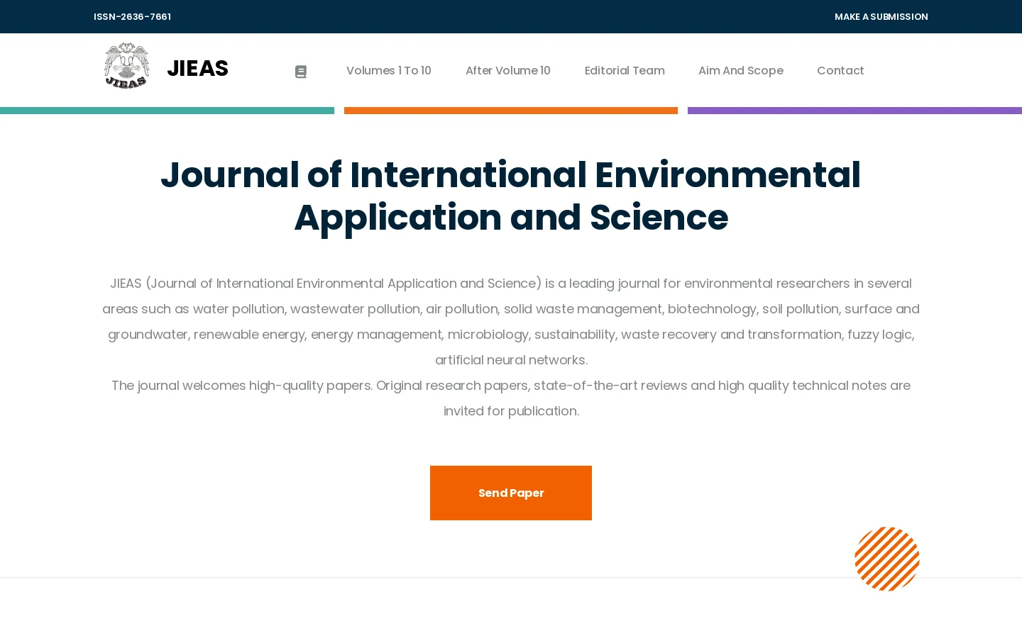 JIEAS Homepage screenshot