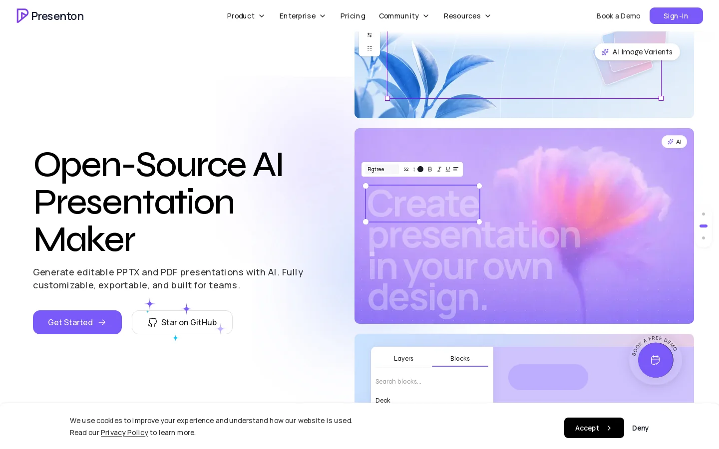 Presenton Homepage screenshot