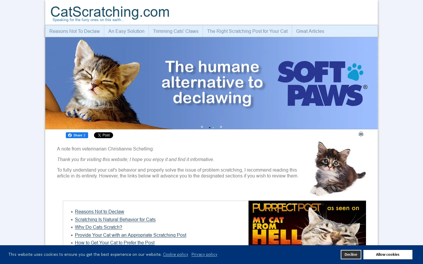 CatScratching.com Homepage screenshot
