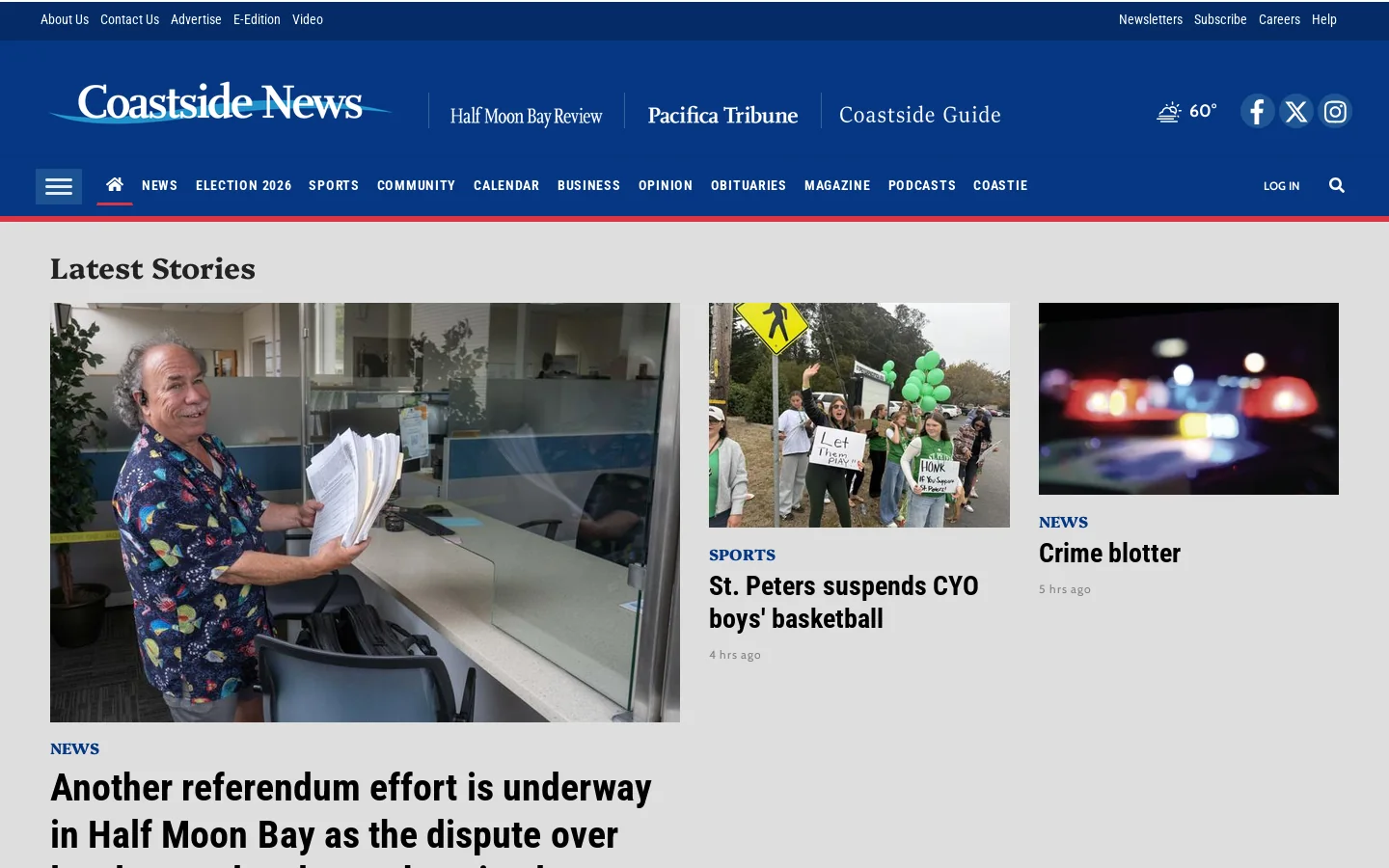 coastsidenews.com Homepage screenshot