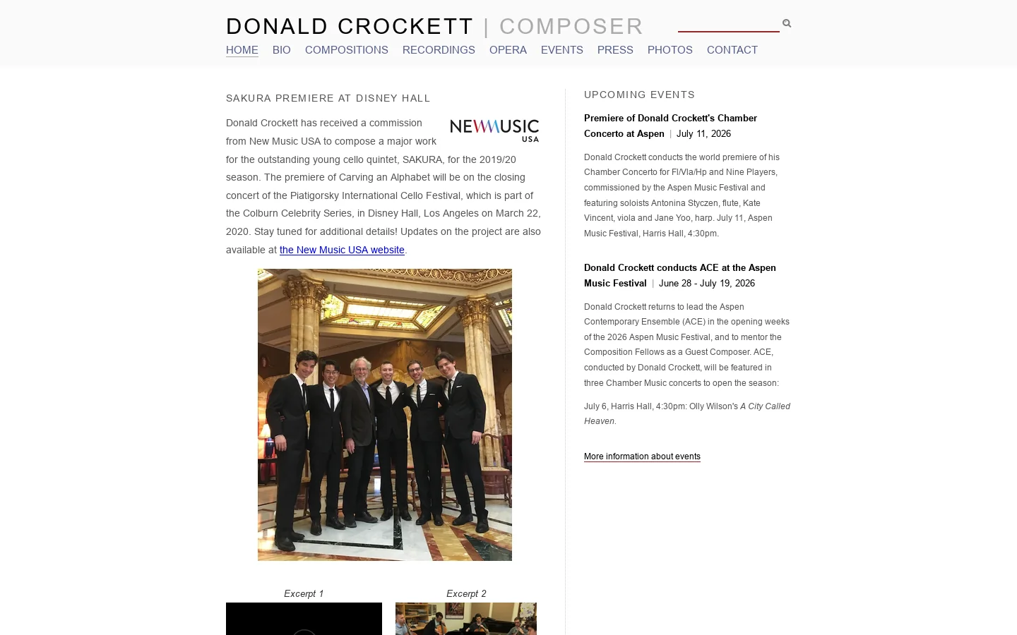 Donald Crockett Homepage screenshot