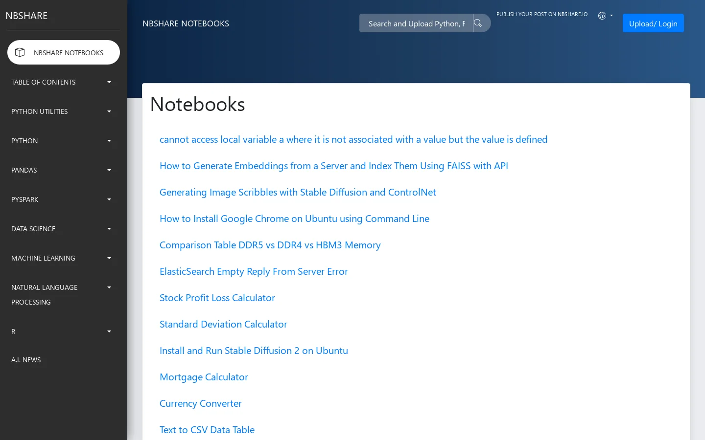 NBShare Homepage screenshot