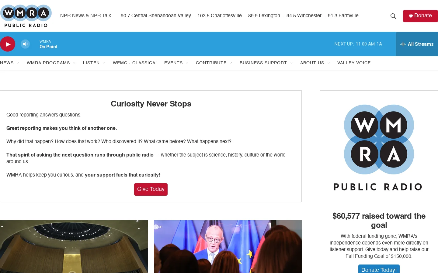 WMRA Homepage screenshot