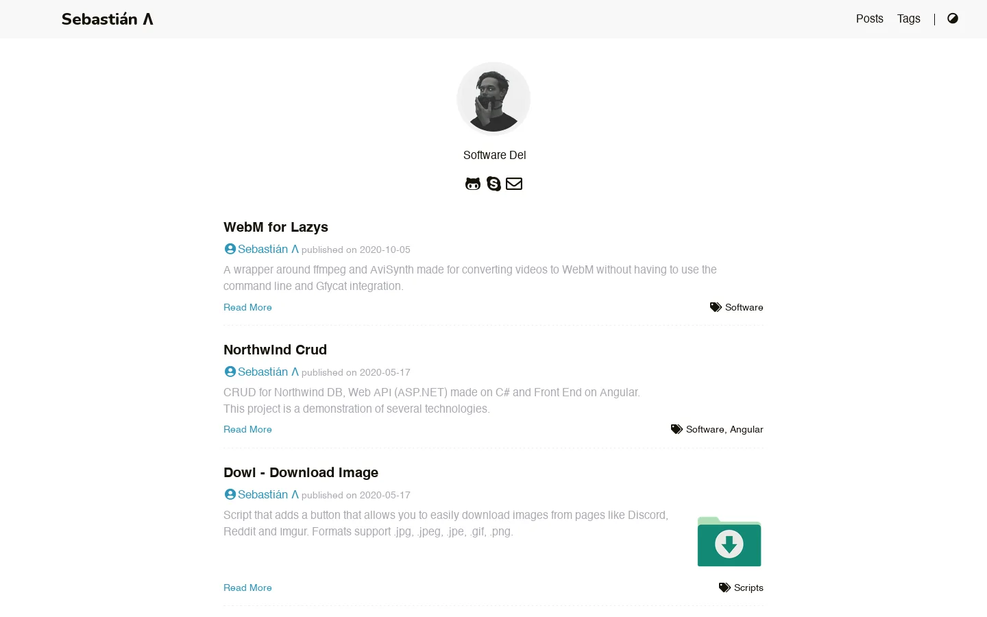 Sebastián Λ Homepage screenshot