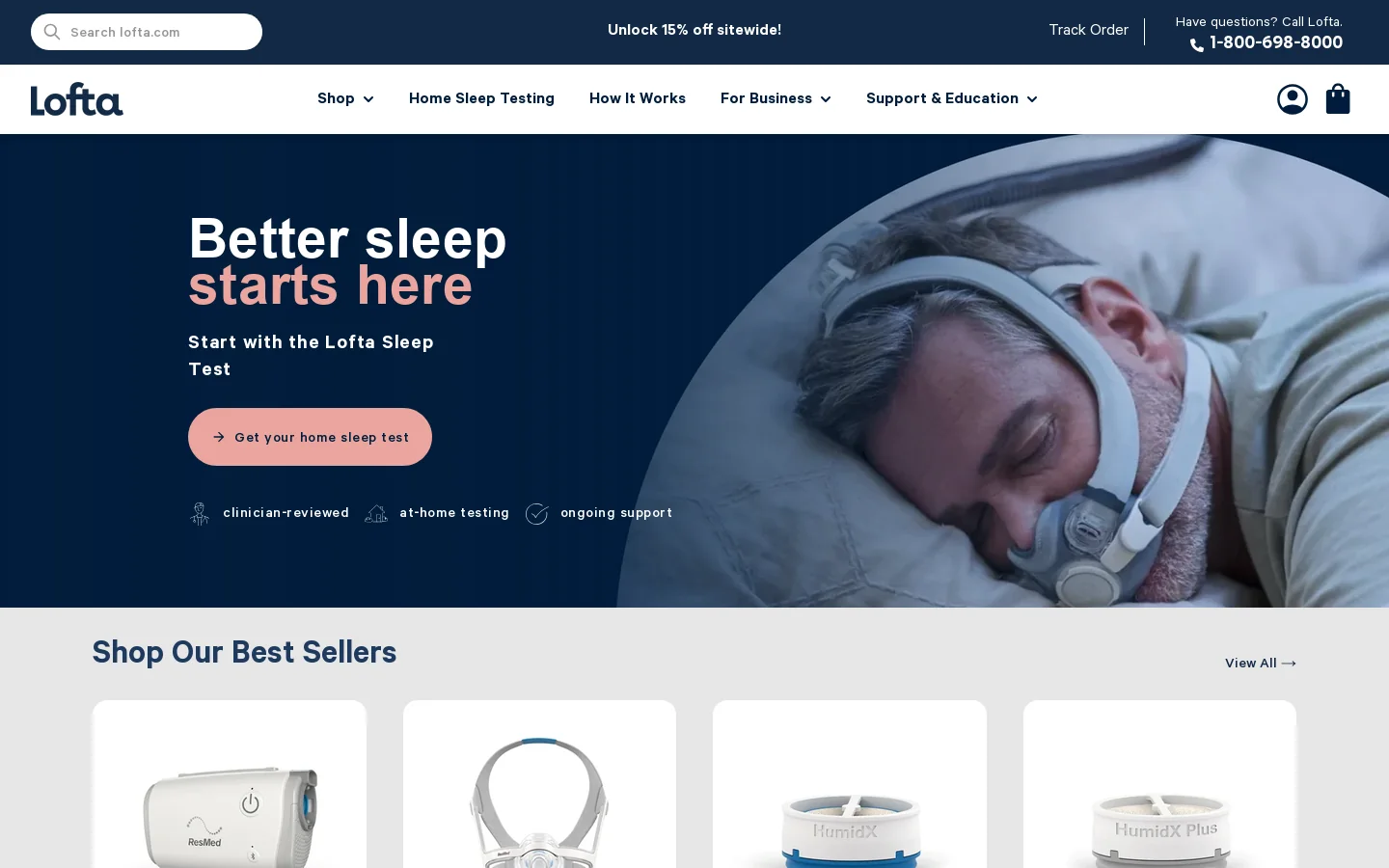 Sleep Apnea Testing | CPAP Machines, Masks, Supplies & Equipment Homepage screenshot