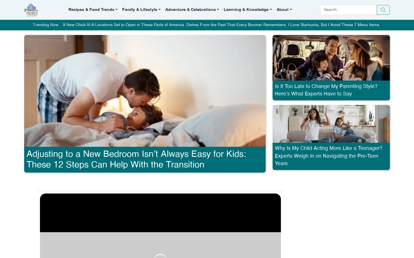 MomsWhoThink.com Homepage screenshot
