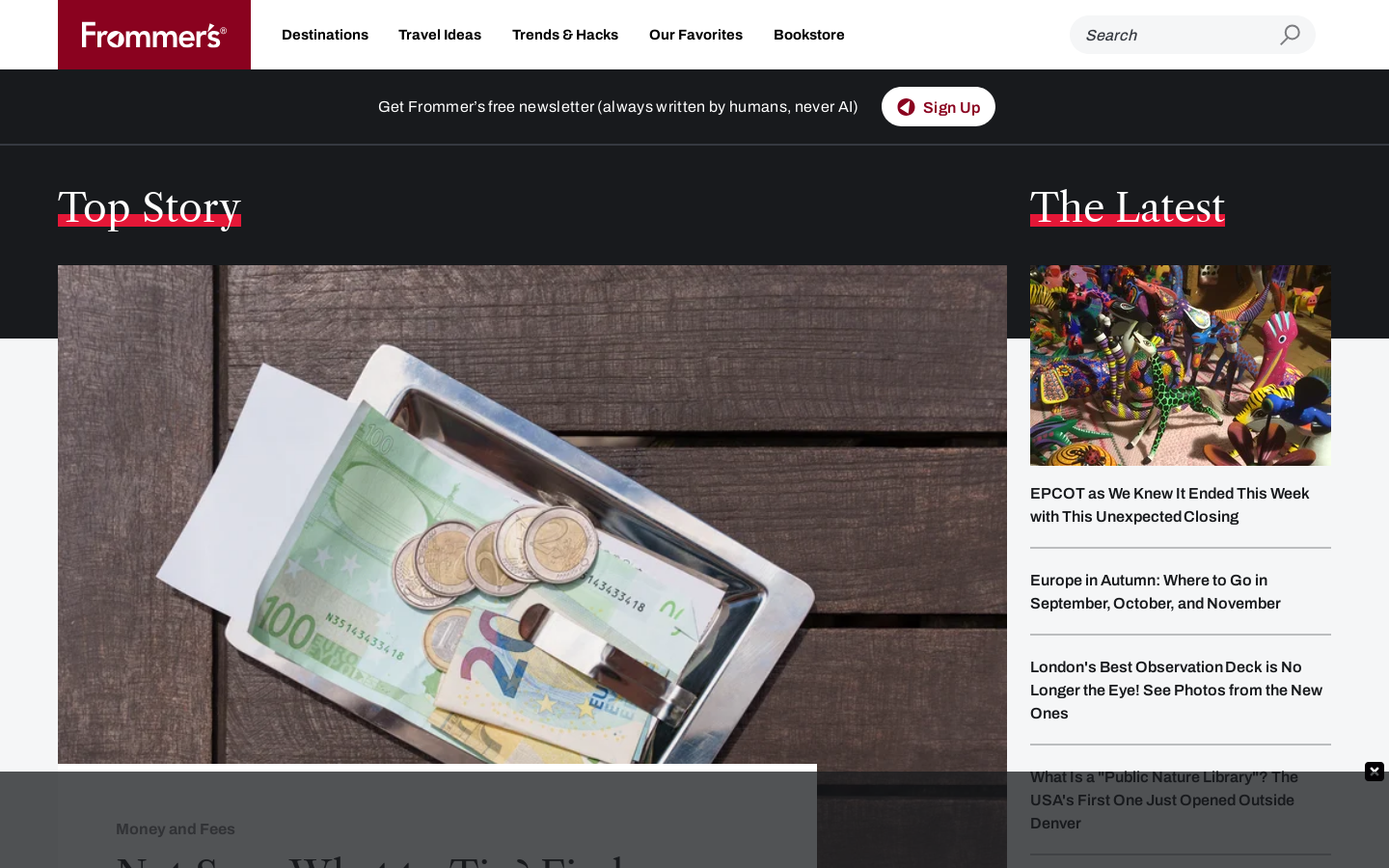 Frommer's Homepage screenshot