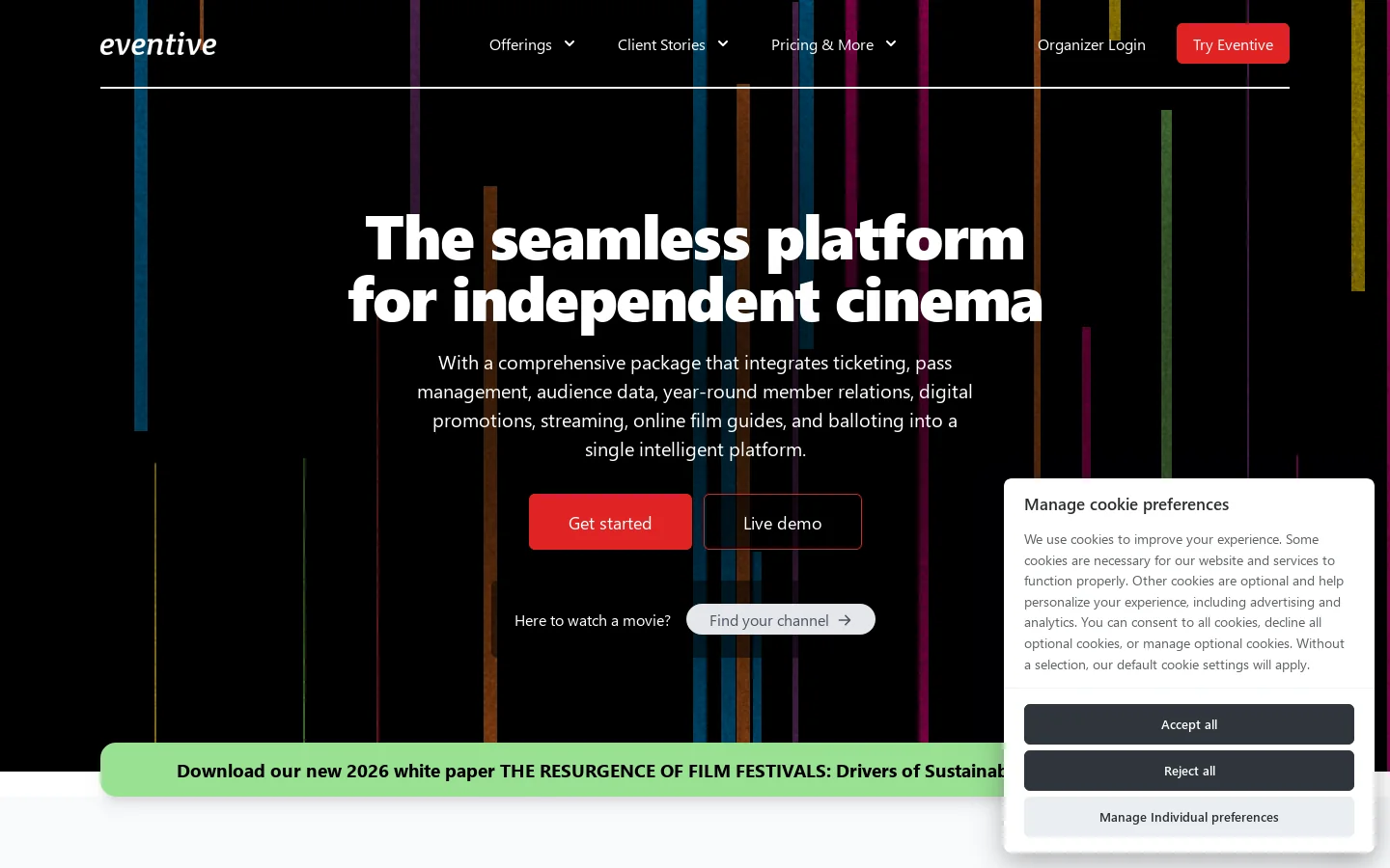 Eventive Homepage screenshot