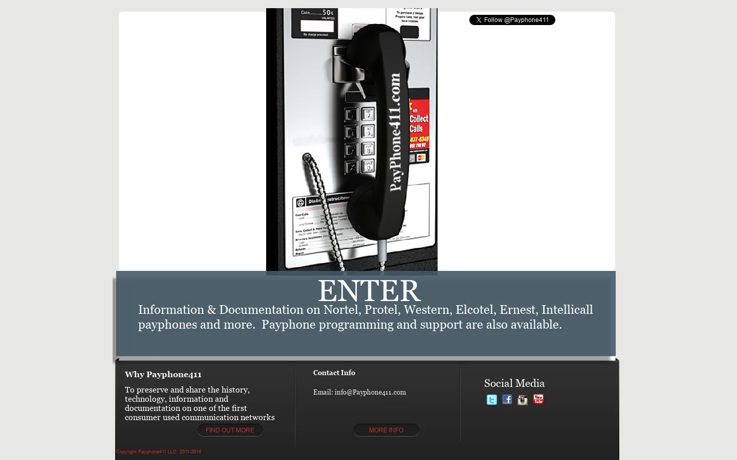 Welcome To Payphone411 Homepage screenshot