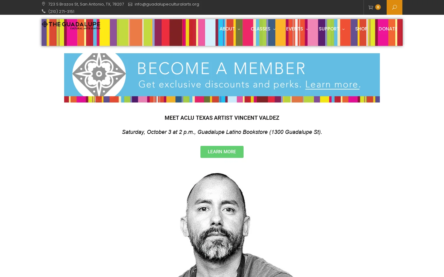 guadalupeculturalarts.org Homepage screenshot