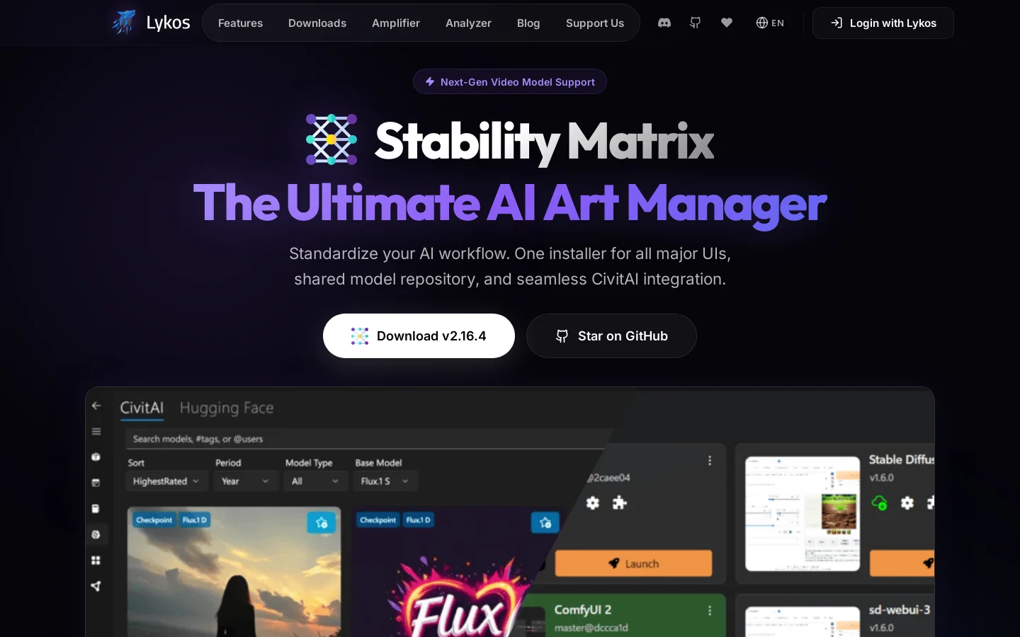 Stability Matrix - The Ultimate AI Manager Homepage screenshot