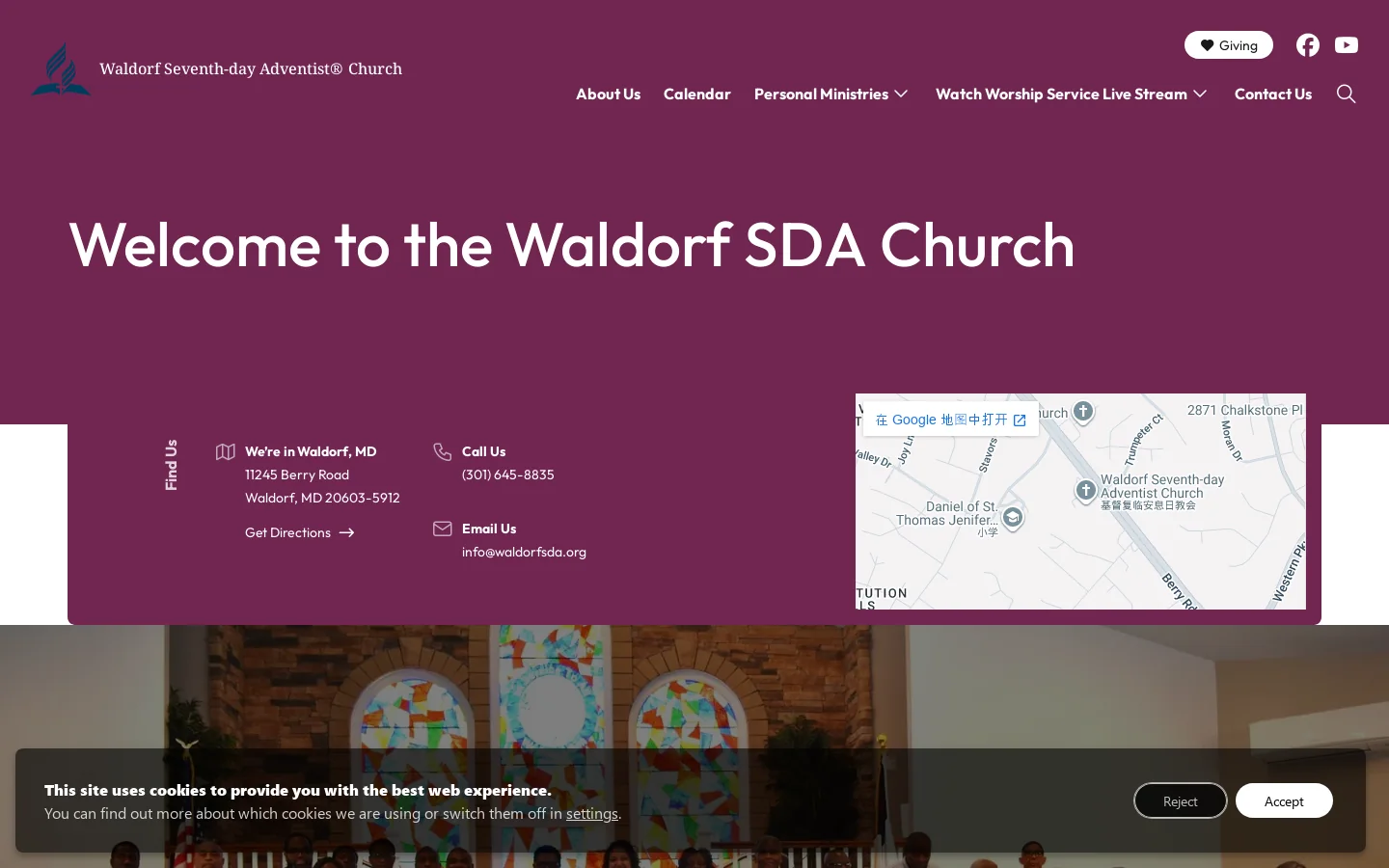 Waldorf Seventh-day Adventist® Church – In Service To All, We Honor HIm Homepage screenshot