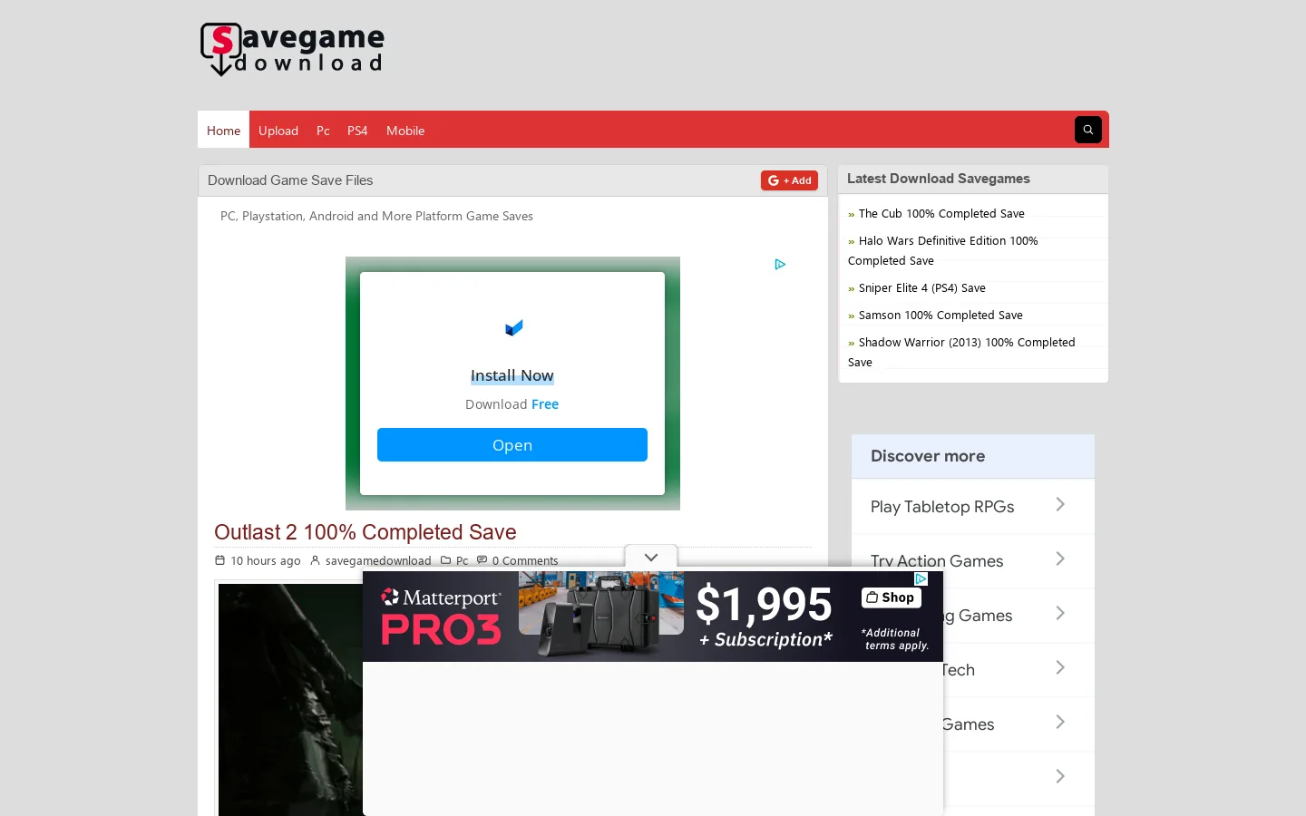 Download Game Save Files - PC, Playstation, Android and More Platform Game Saves Homepage screenshot